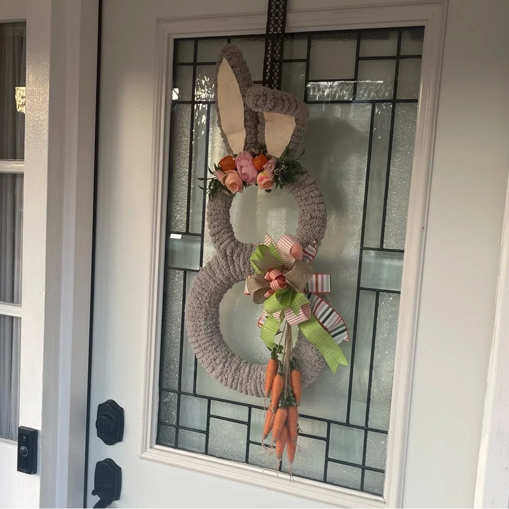NWT Easter Bunny Wreath for Front Door